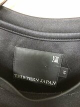 THIRTEEN JAPAN サーティーン ジャパン メンズ ロゴプリント 切替 ドライ 半袖Tシャツ 44 黒白 ポリエステル他_画像2