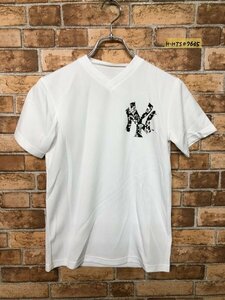 新品！MAJESTIC マジェスティック キッズ NYヤンキース ロゴプリント ドライ 半袖Tシャツ 160 白 ポリエステル