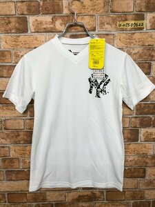 新品！MAJESTIC マジェスティック キッズ NYヤンキース ロゴプリント ドライ 半袖Tシャツ 160 白 ポリエステル