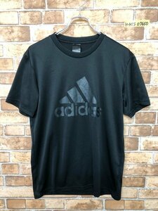 adidas アディダス メンズ トレフォイルロゴ ドライ 半袖Tシャツ 黒 ポリエステル