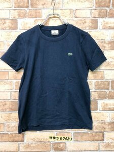 LACOSTE ラコステ レディース ワンポイントワッペン 半袖Tシャツ 2 紺 綿