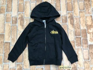 キッズ バックプリント入り JELLAN ジップパーカー 110 黒 コットン