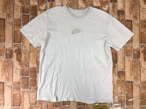 NIKE ナイキ メンズ ロゴ刺繍 コットン 半袖Tシャツ 大きいサイズ XL 白みグレージュ 綿