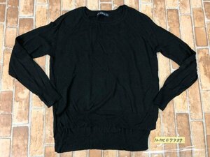 ZARA KNIT ザラニット レディース ニットソー S 黒 レーヨンアクリル