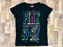 PINK PANTHER ピンク・パンサー レディース キッズ カラフル ロゴプリント 半袖Tシャツ 黒_画像1