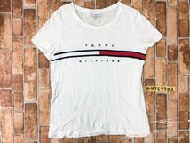 Tommy Hilfiger トミー ヒルフィガー レディース ロゴ刺繍 リラックスフィット M 杢白 コットン_画像1