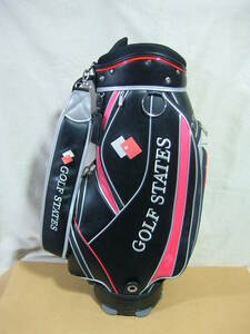 ⑯　中古　GOLF STATES キャディーバッグ 　フード無し　赤黒　口径約23ｃｍ×17ｃｍ　ヤマト160サイズ