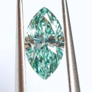 【１００円～】VS2！0.626ｃｔ 天然ダイヤ FANCY LIGHT GREEN BLUE（トリート）MQカットの画像3