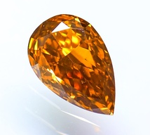 【１００円～】0.530ct 天然ダイヤ Fancy Deep Yellow Orange（ナチュラルカラー）SI1 PSカット_画像1