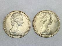オーストラリア 50セント 銀貨 1966年 2枚セット 硬貨 コイン_画像1