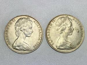 オーストラリア 50セント 銀貨 1966年 2枚セット 硬貨 コイン