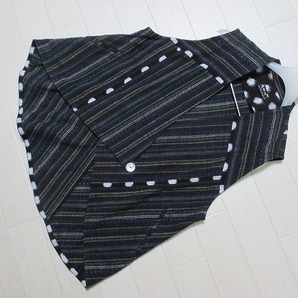 儀右ヱ門*ギエモン GIEMON 久留米絣 切替デザイン羽織ベスト 綿100％ 日本製の画像2