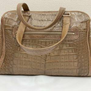 GIOM27690 EXOTIC LEATHER CROCODILE OSTRICH LEG 日本製 ハンドバッグ 現状品の画像2