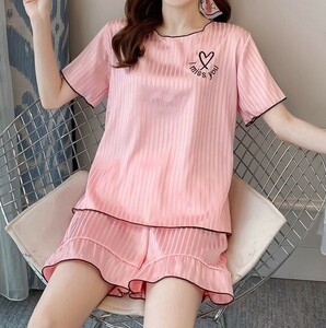  lovely part shop put on room wear short sleeves pyjamas М size pink new goods free shipping 204-2(8)pza