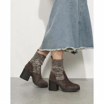 JILLSTUART shoe (ジルスチュアート シュー) 厚底ニットショートブーツ OKS/ 24.5cm_画像10