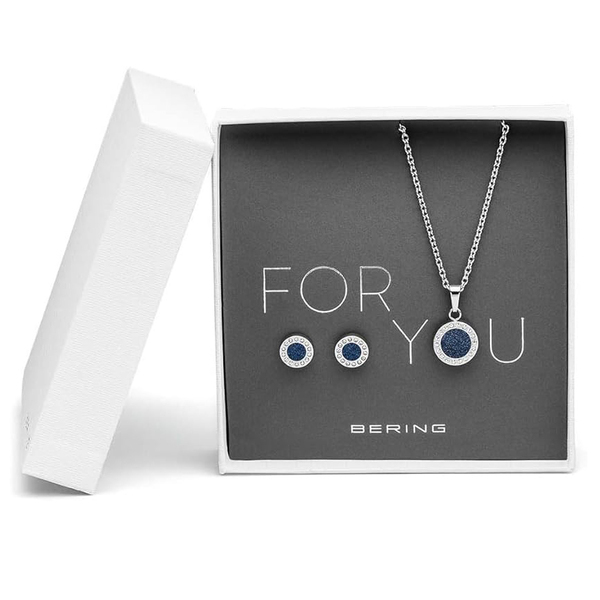 BERING Gift Sets Necklace & Charm 427-707-Blue ベーリング レディース ネックレス&ピアス ギフトセット ブルー