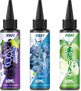 電子タバコ リキッド 3風味セット メンソール配合 180ml 大容量 vapeリキッド ニードルボルト付き ニコチンなし タール