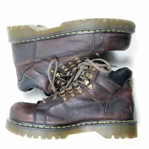 UK10　29cm相当　Dr.Martens　ドクターマーチン　変形8ホール　レザーシューズ　ブーツ　イエローステッチ　ブラウン/24.3.12/P361_画像4