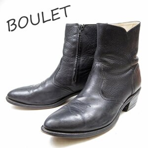 12E inscription 30cm corresponding Bouletb- Ray western boots Short leather shoes black black Canada made leather boots 24.4.27/P806