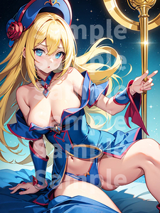 ブラックマジシャンガール 遊戯王 A4 アート ポスター イラスト 同人 美少女 ファンアート 高品質 セクシーアート【a304】