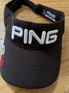 PING ゴルフサンバイザー 黒 ブラック GOLF サンバイザー ピン ゴルフウェア G15 帽子