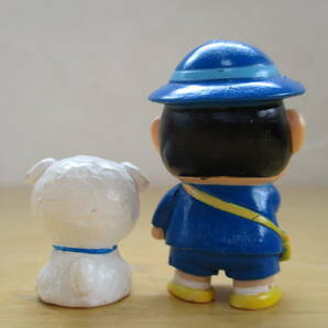 希少☆当時物 1993 クレヨンしんちゃん シロ 彩色 ゴム 人形 2種セット PVC フィギュアの画像2