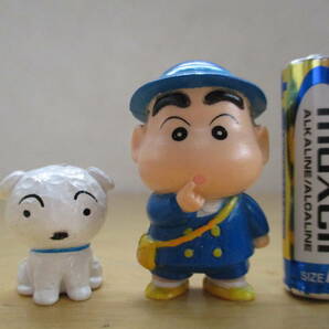 希少☆当時物 1993 クレヨンしんちゃん シロ 彩色 ゴム 人形 2種セット PVC フィギュアの画像1