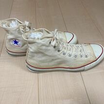 CONVERSE ALL STAR HI White 9 80s vintage USA製 極美品 あて布 囲み文字 生成り コンバース オールスター アメリカ製 1000円スタート_画像4