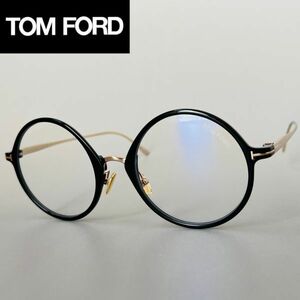 トムフォード メガネ メンズ レディース TOM FORD 【新品】オーバル ブラック ゴールド ブルーライトカット 眼鏡 黒 金 伊達メガネ メタル