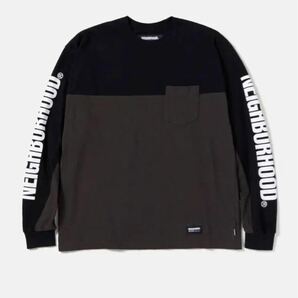 【極美品】23AW NEIGHBORHOOD BICOLOR CREWNECK LS 232UNNH-CSM04 BLACK × CHARCOAL LARGE 長袖Tシャツ wtaps supreme nikeの画像5