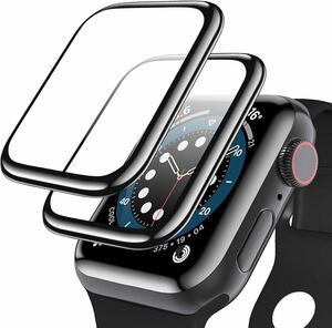 d-21 Apple Watch フィルム Apple Watch 44mm 用 フィルム 炭素繊維 3D曲面 耐衝撃 高透過率 キズ防止 高感度タッチ 擦り傷防止 3枚セット