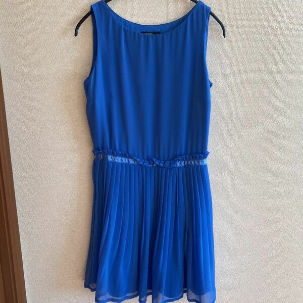 ワンピース　マンゴー　ドレス　ブルー