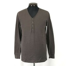 ムッシュニコル/monsieur nicole★Vネックカットソー/ハーフボタンTシャツ【メンズL程度/茶系/brown系】Tops/Shirts◆BH646_画像1