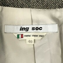 ing soc/イングソック　イタリア産ウール/カシミヤ　国産品　高級ウールロングコート　サイズ40　グレー　ダブルブレスト　管NO. 8-060_画像5