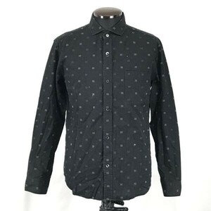 コムサイズム/COMME CA ISM★長袖シャツ【Mens size -M/黒/black/総柄】Tops/Shirts◆BG940