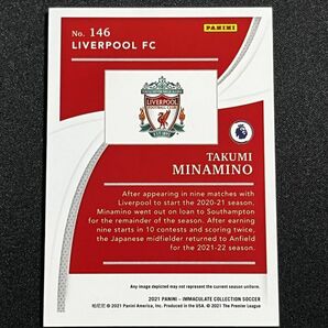 【49枚限定】 南野拓実 Takumi Minamino 2021 Panini Immaculate Bronze Rookie RC Liverpool 日本代表の画像2