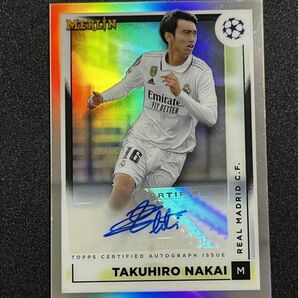 中井卓大 直筆サインカード 2022-23 Topps Merlin Refractor Auto Takuhiro Nakai Real Madrid *説明必読の画像1