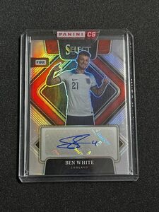 Ben White 直筆サインカード 2022-23 Panini Select FIFA Silver Prizm Auto ベン・ホワイト England Arsenal