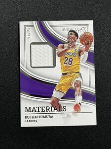 【99枚限定】 八村塁 Rui Hachimura 2022-23 Panini NBA Immaculate Materials Jersey レイカーズ