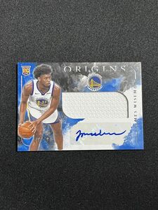 【49枚限定】 James Wiseman ジェームズ・ワイズマン 2020-21 Panini NBA Origins Rookie Jersey Auto RC ウォリアーズ ピストンズ