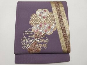 ドークブア■太鼓柄袋帯　金彩刺繍　花　紗綾形　極上の逸品　A45