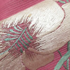 ドークブア■アンティーク 夏帯 九寸名古屋帯 絽 刺繍 花 極上の逸品 A03の画像3