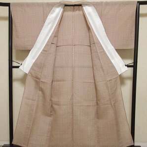 ドークブア■夏 越後上布 亀甲 花菱 胡桃染色 しつけ付 極上の逸品 ☆ 306の画像2