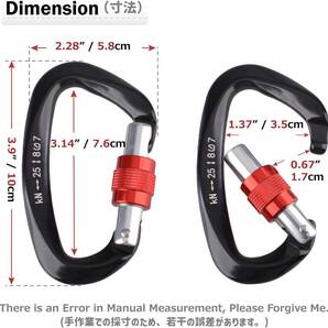 Azarxis ロックカラビナ Dリング 登山釦 アルミカラビナ 耐荷重25KN 高強度 アウトドア ハンモック キャンプ用 クラの画像2