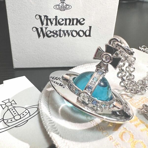 【新品】ヴィヴィアンウエストウッド ブルー スモールオーブネックレス Vivienne Westwood