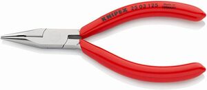 KNIPEX クニペックス 切刃付き 平丸型プライヤー（ラジオペンチ）2503 125