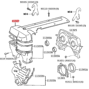 トヨタ 純正 スープラ アリスト 2JZ GTE エンジン カバー タイミングベルト JZS161 タイミング ギア ヘッドカバー プラグ engine coverの画像2