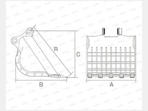 アタッチメント(建設機械) その他メーカー スケルトンバケット 3-3.8ｔショベル用100×150ｍｍ網目　0.15_画像2