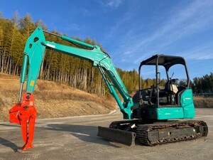 Mini油圧ショベル(Mini Excavator) Kobelco建機 SK55SR-6E 202008 2,995h 機械式フォークincluded　鉄シュー　マルチレ