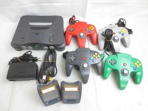 【同梱可】中古品 ゲーム NINTENDO 64 本体 NUS-001 動作品 電源ケーブル 出力ケーブル コントローラー 64GBパック付